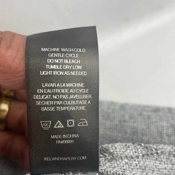 Kelvin Sun Block Embroidered Curtains Panels (2) Gray - Picture 6 of 6